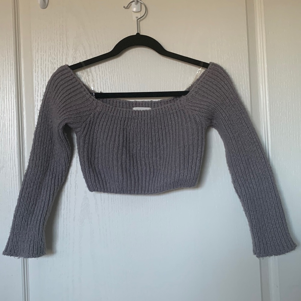 VESTIQUE Off-shoulder Purple Sweater
